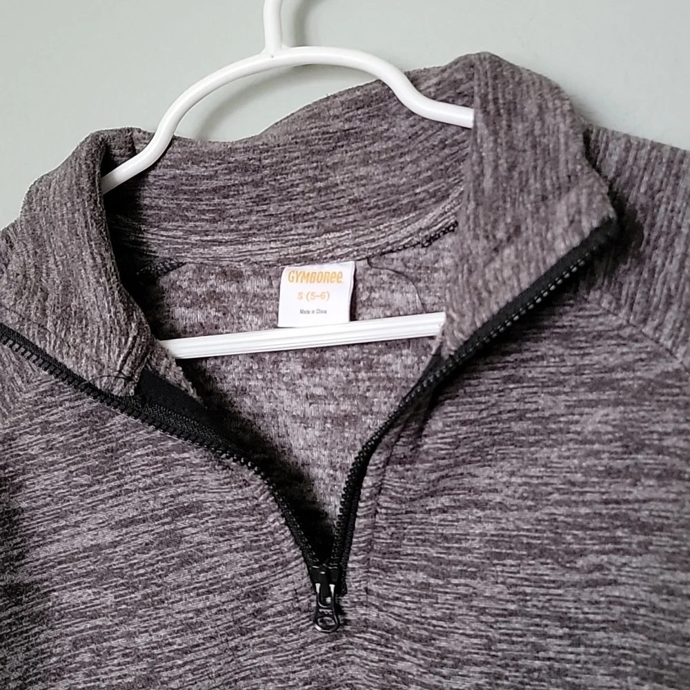 Gymboree gray quarter zip fleece pullover 5-6